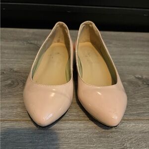 Louboutin Women’s Nude Patent Pointed-Toe Flats